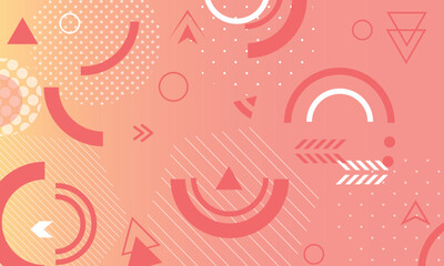 Peach fuzz background with geometric shapes