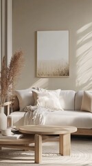 Fototapeta premium Mock up interior wall art