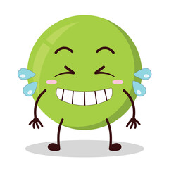 cute pleased expression of pea cartoon character