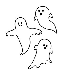 ハロウィーンのお化け　イラスト　シンプル　10月　ハロウィン　ジャックオランタン　素材　アイコン　