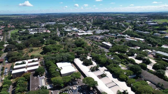 Aerial view of the Universidade Estadual de Campinas. Unicamp. In Campinas, Sao Paulo, Brazil