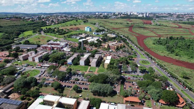 Aerial view of the Universidade Estadual de Campinas. Unicamp. In Campinas, Sao Paulo, Brazil