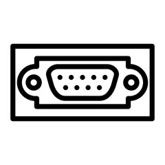 VGA Connector Vector Design Icon Style