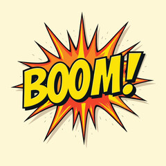 Boom Comic Text Speech Bubble Vector With The Text BOOM And Exclamation Mark Vector Illustration