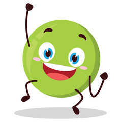 cute hurray victory expression of pea cartoon character