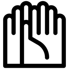 Latex gloves. Editable stroke vector icon.