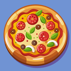 pizza with salami and cheese