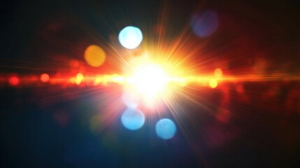 Fototapeta premium Bright and vibrant abstract lens flare with glowing light effects, creating stunning visual impact. interplay of colors and light evokes sense of wonder and energy