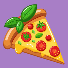 pizza with salami and tomato