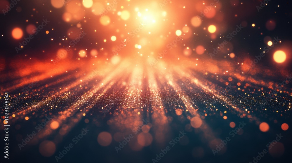 Poster mesmerizing scene of glowing light and shimmering particles creates captivating atmosphere, perfect 