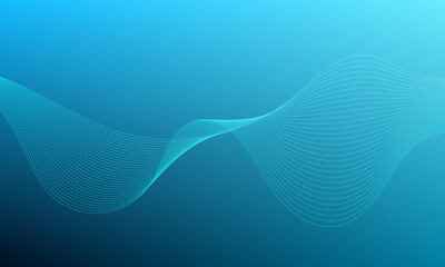 light blue dynamic wavy lines pattern technology background