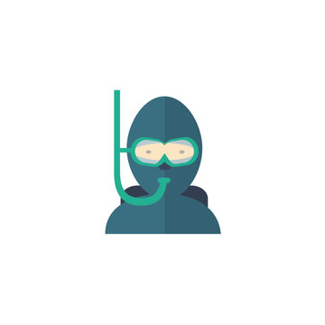 recommend clip art: A scuba diver wearing a diving mask and a snorkel.