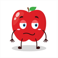 cute silent expression of red apple cartoon character