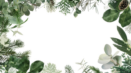 Fototapeta premium Natural Pine Cones and Greenery Arranged for a Cozy Holiday Background Perfect for Seasonal Decor