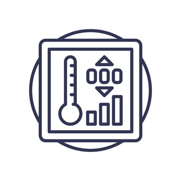recommend clip art: Line art of a thermometer inside a circular gauge, symbolizing temperature control.
