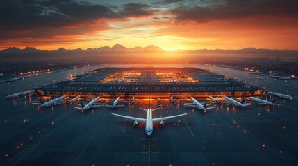 Fototapeta premium Modern transportation air and land, hyperloop and drone use for farming