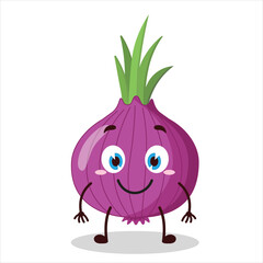 cute smile expression of red onion cartoon character