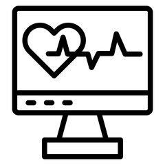 Heartbeat Monitor Vector Design Icon Style