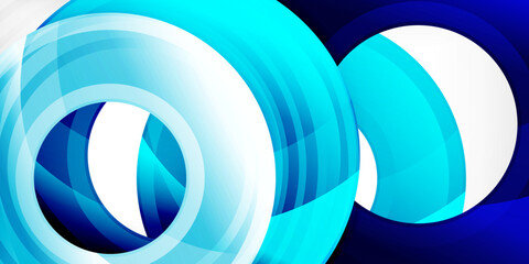 Bright colorful circles with light effects. Abstract background