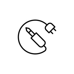 Soldering outline icons, minimalist vector illustration ,simple transparent graphic element .Isolated on white background