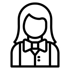 Waitress Vector Design Icon Style