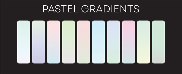 Fototapeta premium Pastel gradient Palates set of 10 different ones