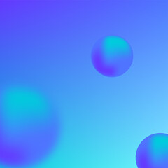 blue gradient background with flying blue balls