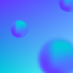 blue gradient background with flying blue balls
