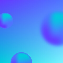 blue gradient background with flying blue balls