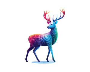 Deer Colorful logo gradient vector illustration