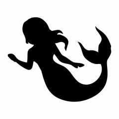 silhouette of a mermaid or human with a fishtail