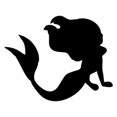 silhouette of a mermaid or human with a fishtail