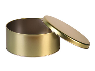 golden metal box on white background