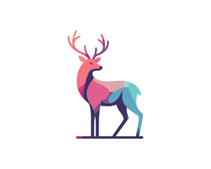 Deer Colorful logo gradient vector illustration
