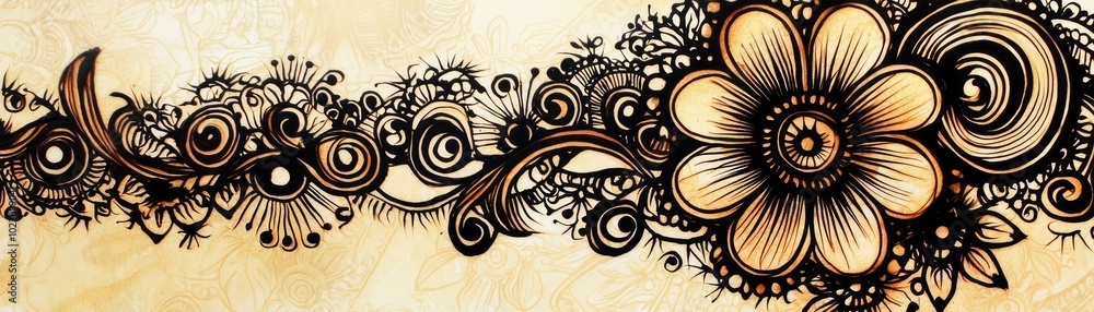Aufkleber intricate floral design with elegant swirls and curves, perfect for backgrounds and creative project