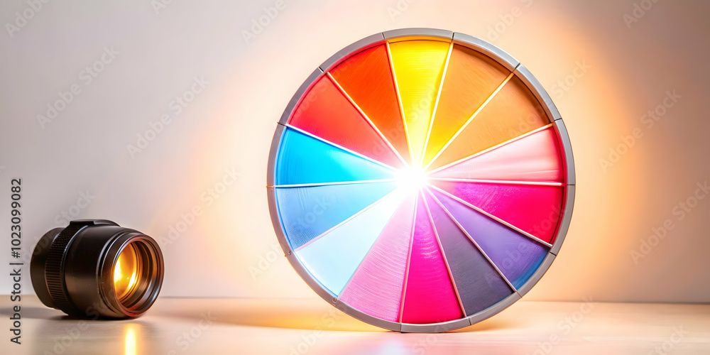 Poster glowing abstract marketing pie chart with highlighted segments - a vibrant visual representation of 