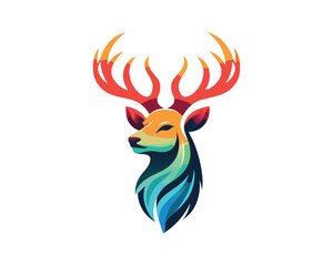 Deer Colorful logo gradient vector illustration