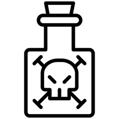 poison bottle icon, Black And White Outline Icon Symbol