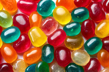 background with many colored jelly candies.