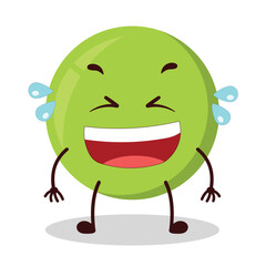 cute laugh out loud expression of pea cartoon character