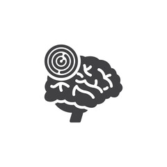 Spiral inside a brain vector icon