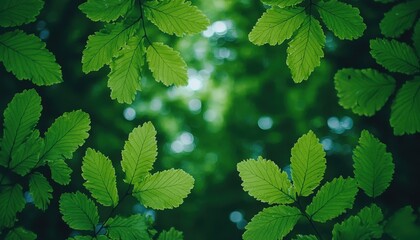 Lush Green Leaves Nature Background Foliage Texture Summer Greenery Natural Pattern F