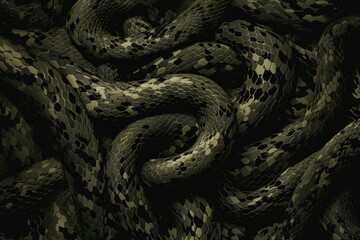 Fototapeta premium Snake camouflage pattern backgrounds reptile black.