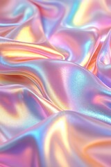 Obraz premium Iridescent satin fabric in soft pastel hues, creating a smooth, flowing texture.
