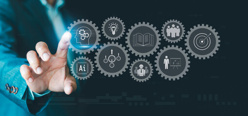 Personal development professional Upskill concept. reskill, kill training, competence, education,...