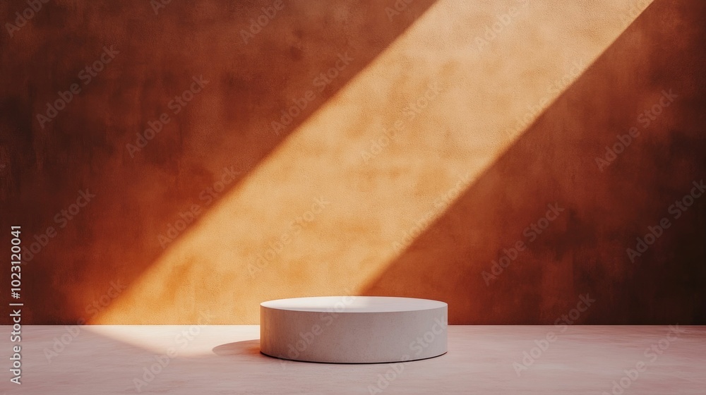 Aufkleber minimalist and sophisticated stage setting with a single warm golden spotlight creating soft shadows