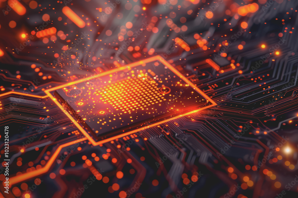 Aufkleber abstract circuit board futuristic technology processing background.