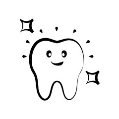 tooth with sparkle