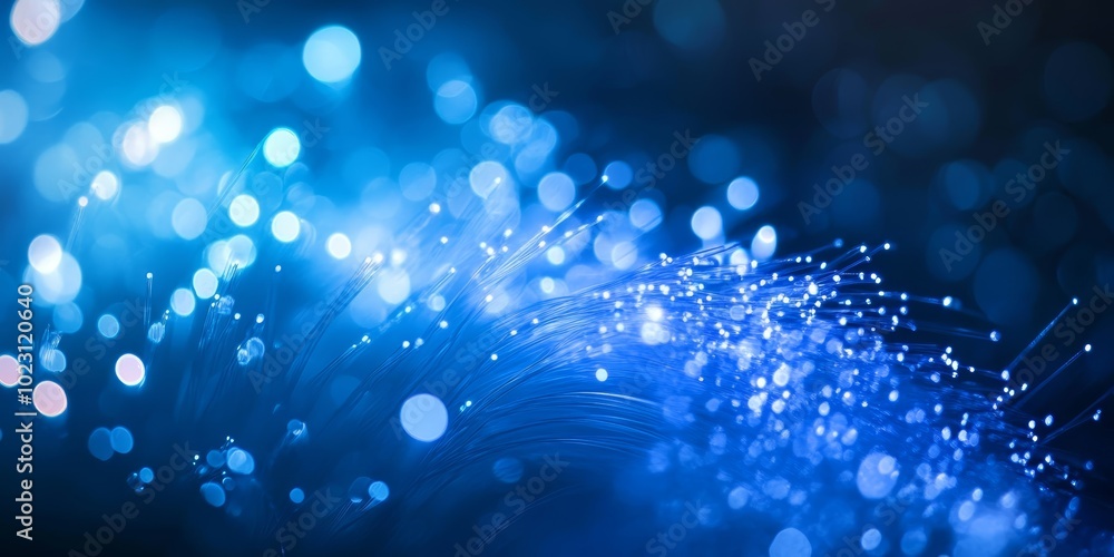 Poster abstract blue light trails creating a vibrant and dynamic atmosphere.