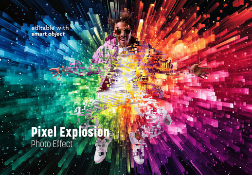 Pixel Explosion Effect with Ai Elements